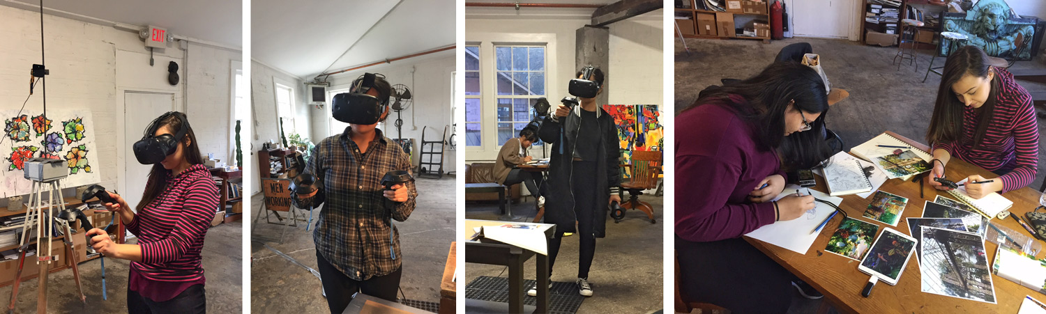Students at work at Virtual Reality