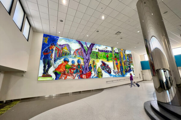Mural in the lobby of the Puerto Rico International Airport