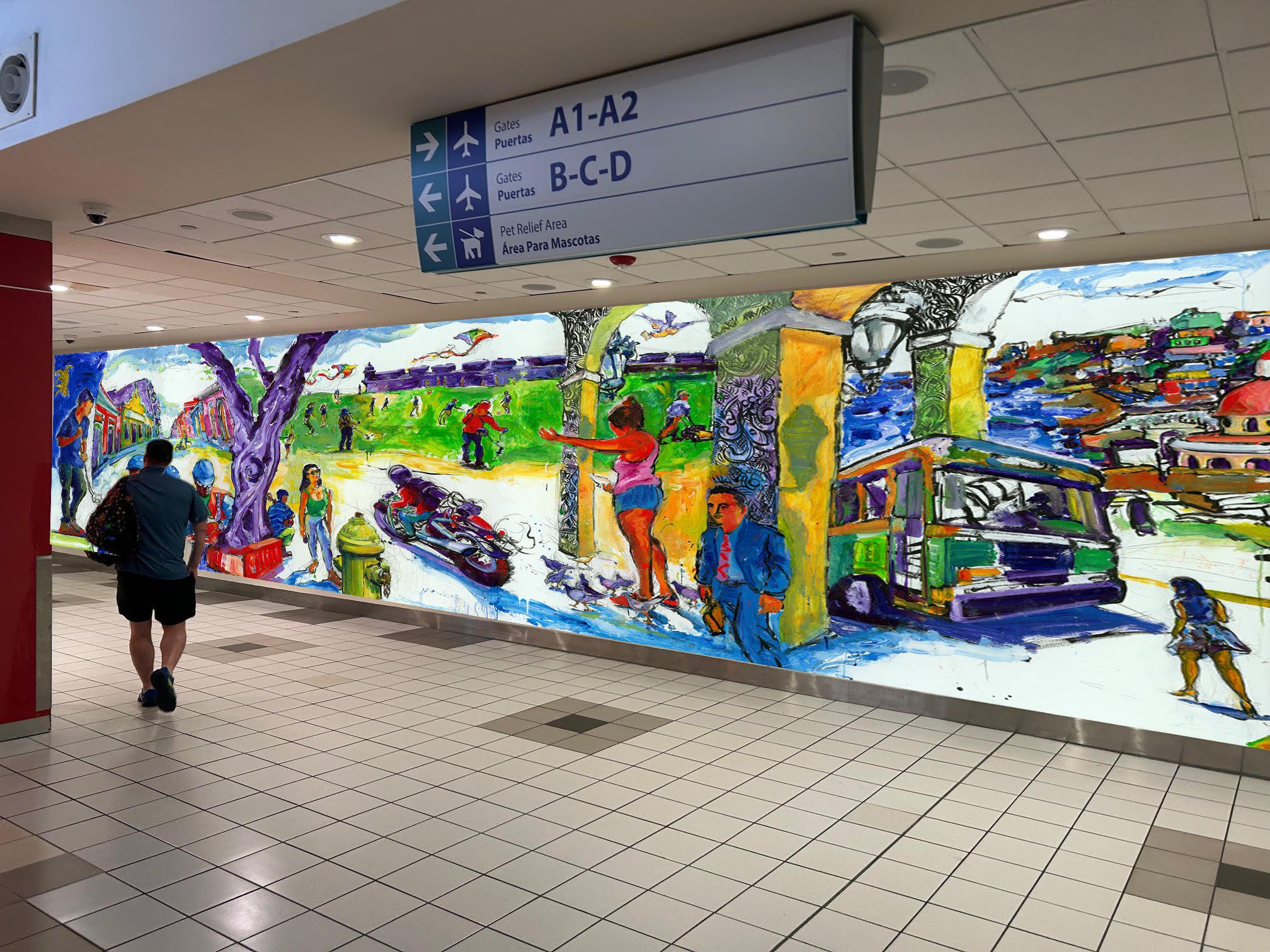 Mural at Puerto Rico Airport