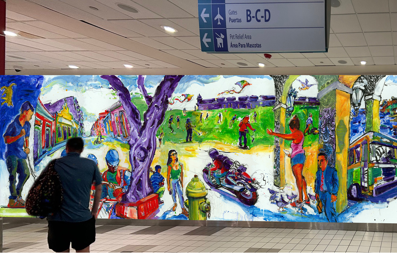man2 Puerto Rico Airport Mural